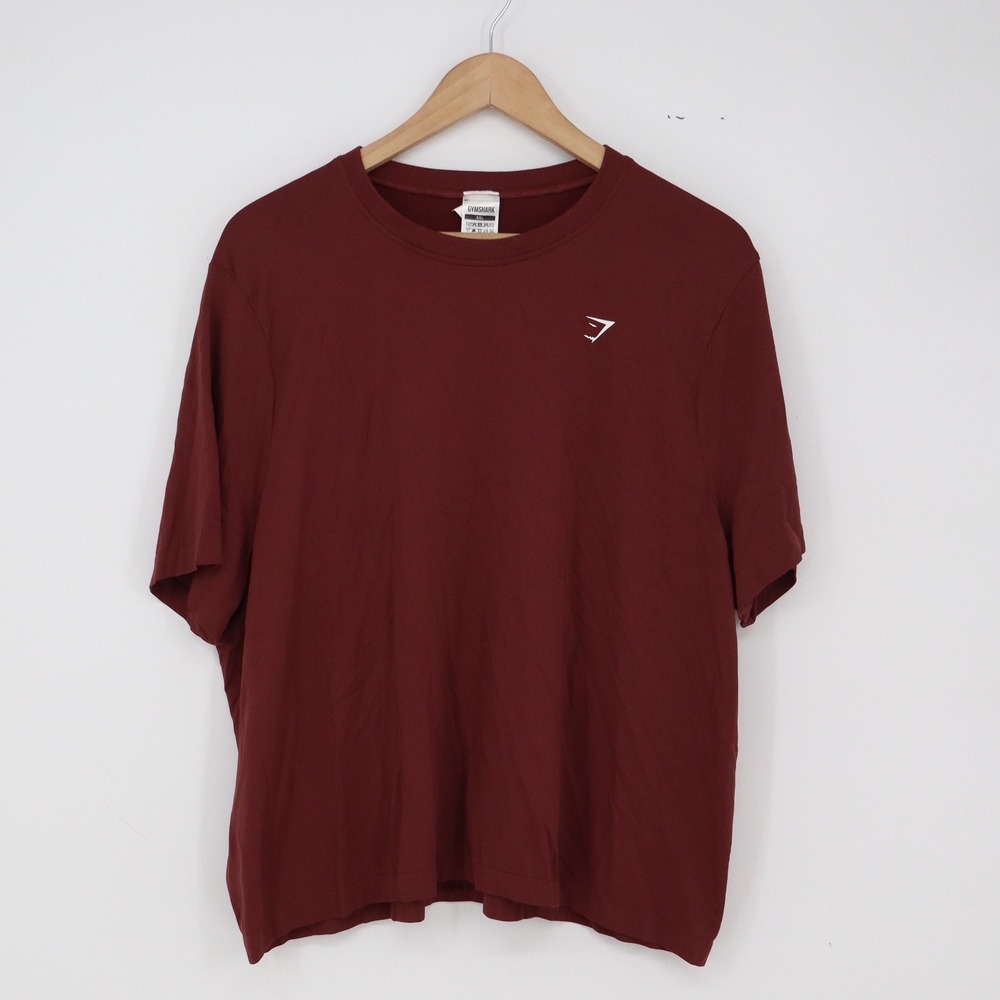 Gymshark T-Shirt Mens XXL Maroon Logo Athletic Excellent
